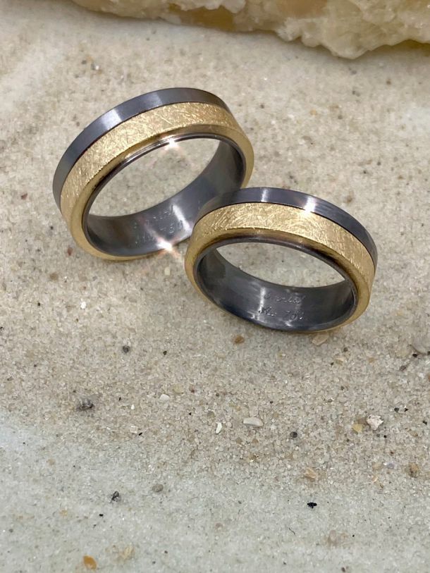 Trauringe Tantal - Gelbgold